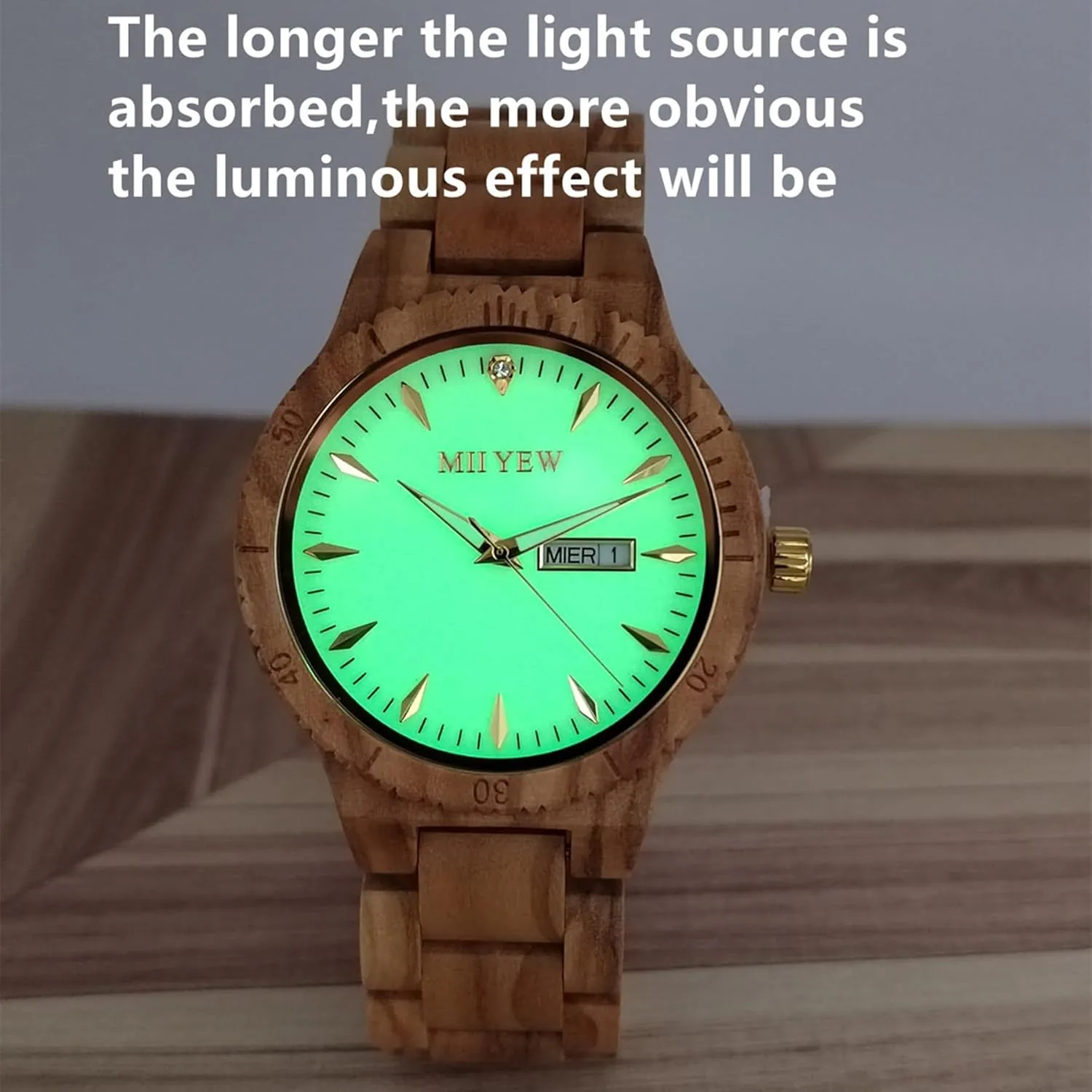 Handmade Wood Watches with Date Men's Wooden Watch Lightweight trait monotonous scout antique exposition suspicious Analog Quartz 