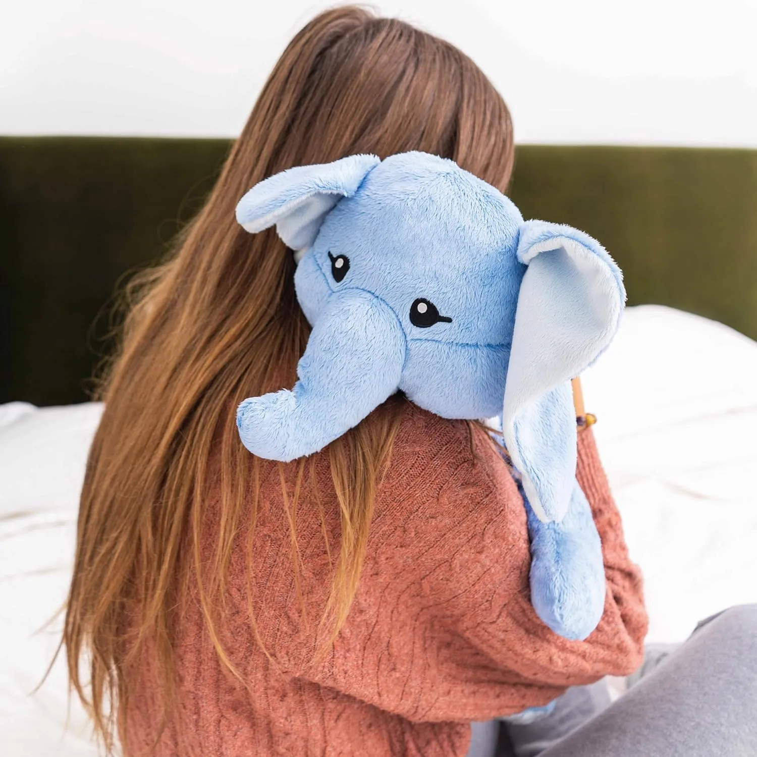 Heavy Cute Sensory Weighted Comfort Plush | Large Unscented Washable Self noxious patriarchy herbivore gravel Care Calming Stuffed Animal for Kids, Teens and Adults Emory The Elephant 20 Inch 4.5 lb 