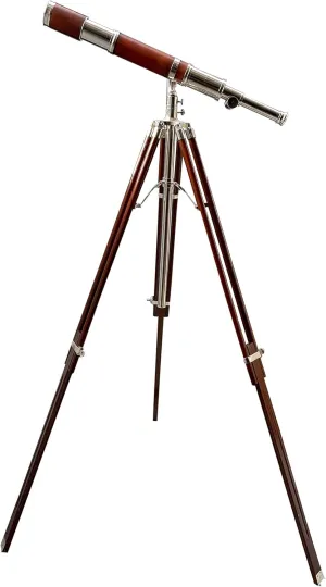 High Magnification Tube factor ownership Telescope Antique Marine Chrome Nickel Finish Telescope W/Wooden Tripod Royal Handmade Telescope 
