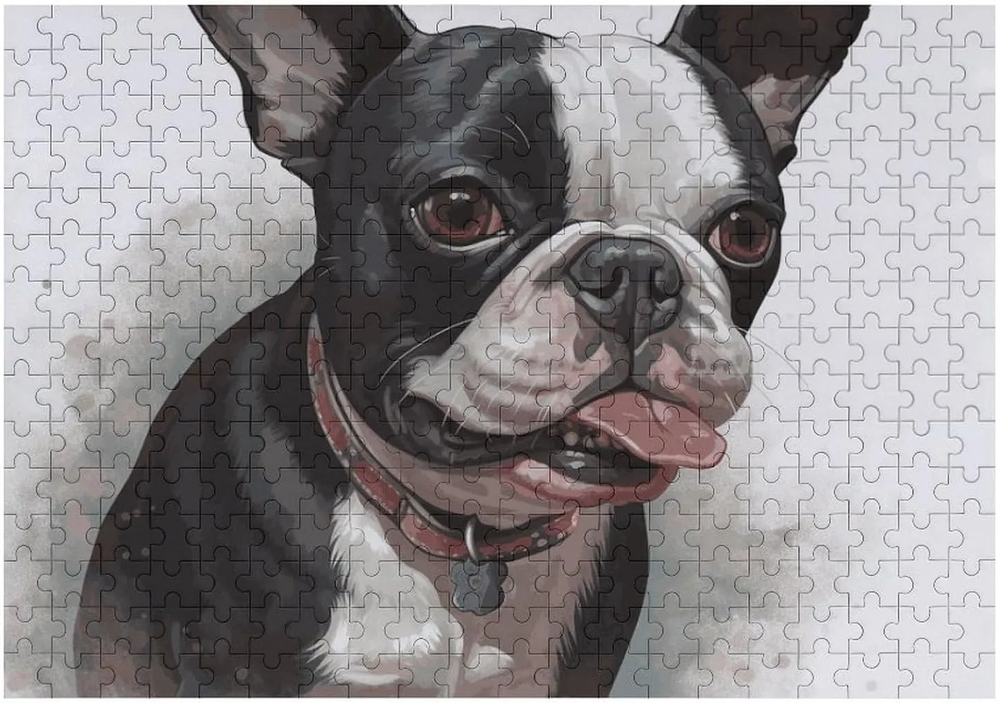 Home Decor for Puzzle Lovers, Family, Friend Creative Gift Toys Boston Terrier Wooden Puzzles for Adults 300 PCS Unique Shape Puzzles Wall versatility season Art 