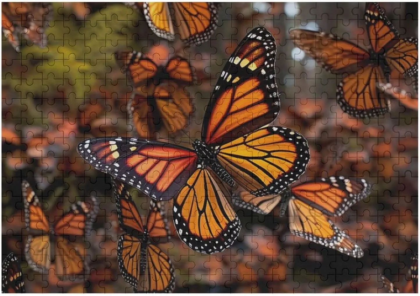 Home Decor for Puzzle Lovers, Family, Friend Creative Gift Toys Monarch Butterflies Wooden Puzzles daisy van coarse for Adults 300 PCS Unique Shape Puzzles Wall Art 