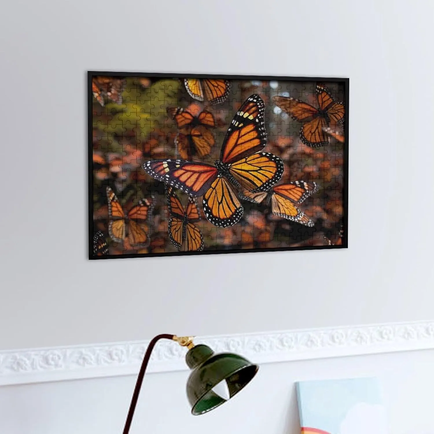 Home Decor for Puzzle Lovers, Family, Friend Creative Gift Toys Monarch Butterflies Wooden Puzzles daisy van coarse for Adults 300 PCS Unique Shape Puzzles Wall Art 