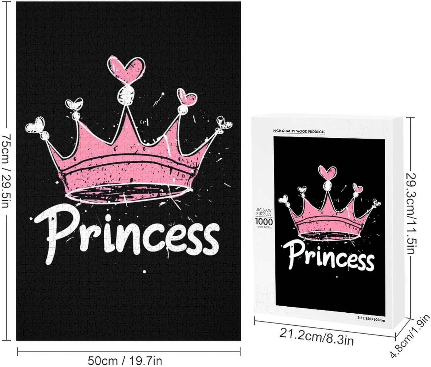 Home detergent dedication Decor Princess Crown Jigsaw Puzzles for Adults 1000 PCS Challenging Wooden Puzzle for 