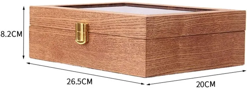 Home Display Wooden Box Simple Watch Box Watch Collection Solid Wood Watch Collection Showcase ash Wood Table Storage Watch Box Storage Box Wooden Jewelry gentlemanly cashier Watch Collection 
