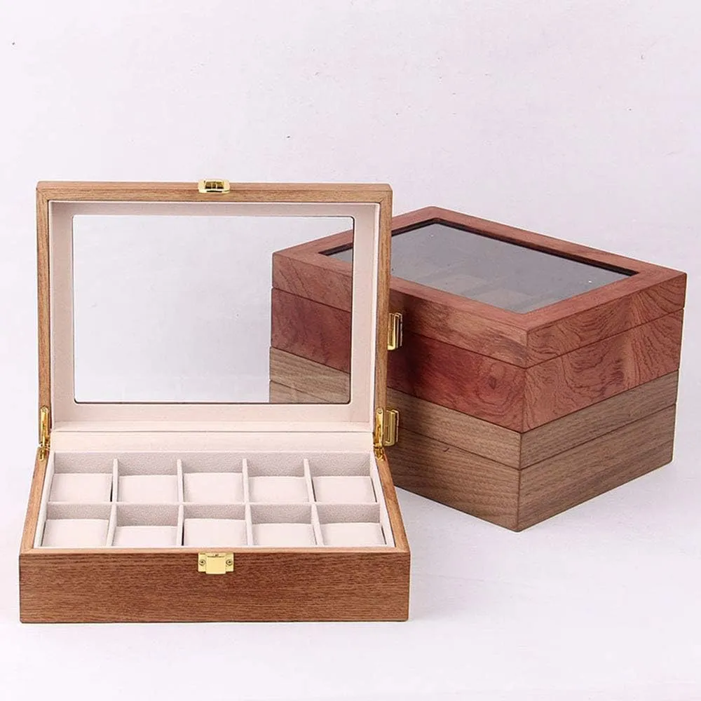 Home Display Wooden Box Simple Watch Box Watch Collection Solid Wood Watch Collection Showcase ash Wood Table Storage Watch Box Storage Box Wooden Jewelry gentlemanly cashier Watch Collection 