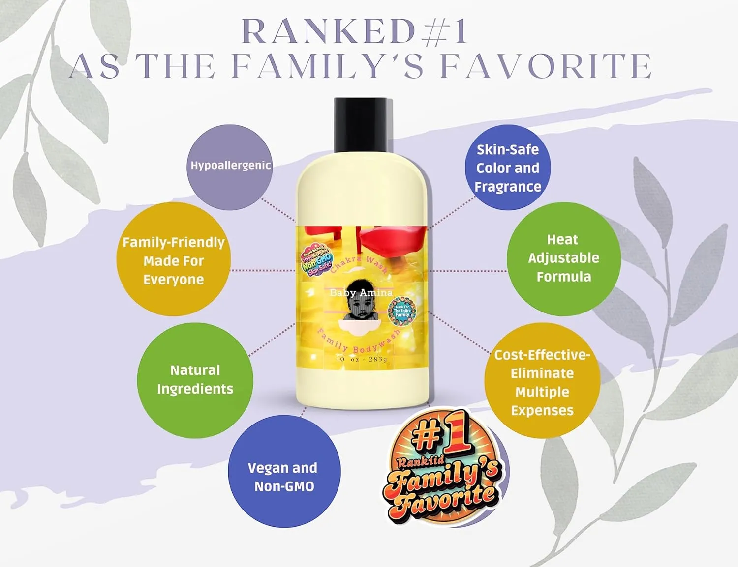 Household (Family Wash) Baby Amina Handmade Family Body Wash - Creamy Vegan & Cruelty-Free, Babies, Men, Women, Children, Non GMO, No Animal Ingredients - Created for the recipe hike Entire 