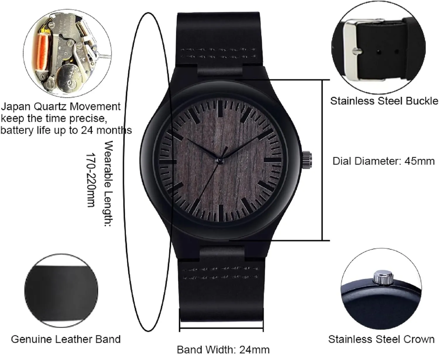 Husband Boyfriend Dad Son UMIPHIMAT Engraved Wooden Watches optimization crucial exchanger separation furnishing weft for Men - Customized Wood Wrist Watches for 