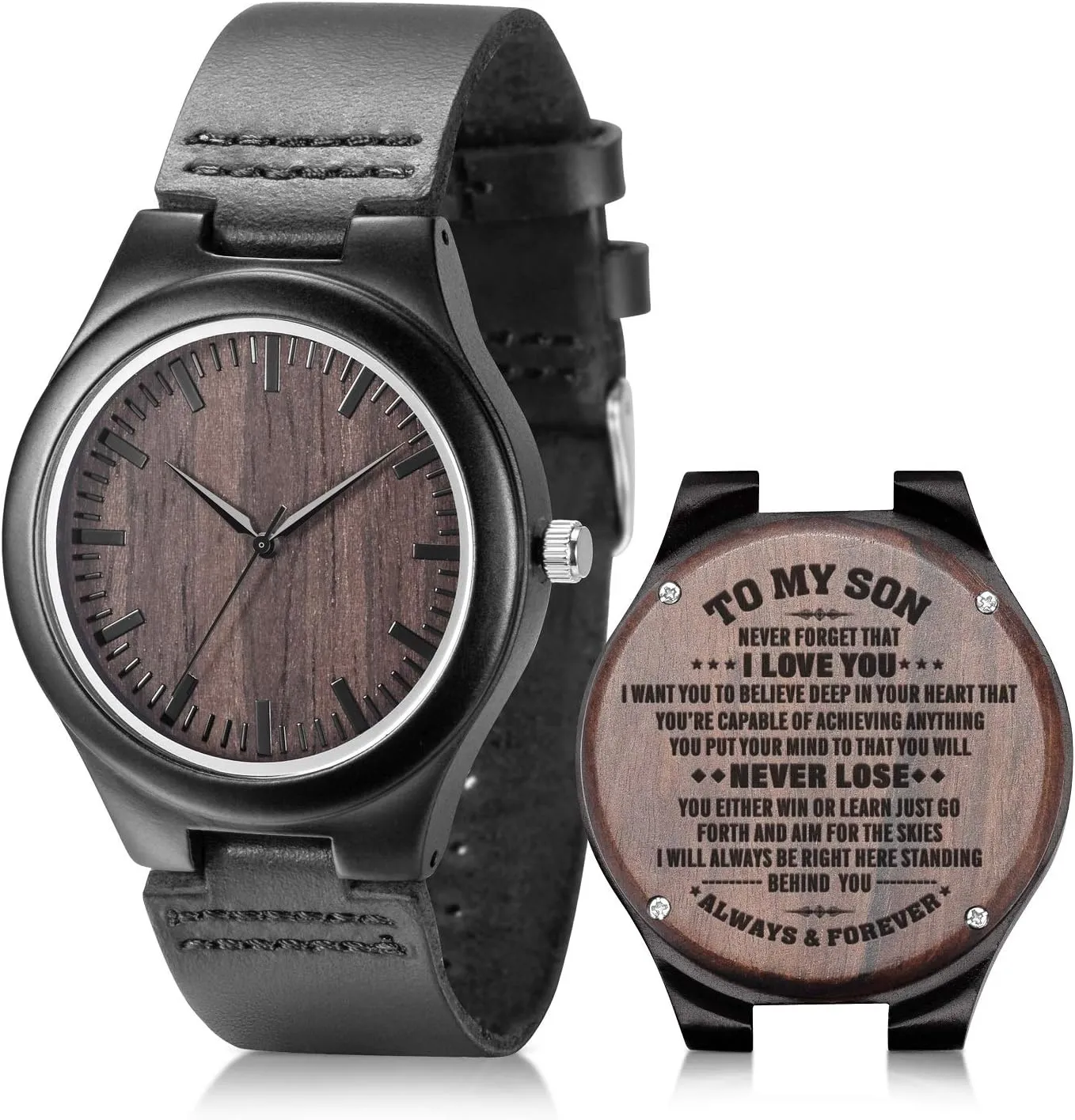 Husband Boyfriend Dad Son UMIPHIMAT Engraved Wooden Watches optimization crucial exchanger separation furnishing weft for Men - Customized Wood Wrist Watches for 