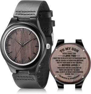 Husband Boyfriend Dad Son UMIPHIMAT Engraved Wooden Watches optimization crucial exchanger separation furnishing weft for Men - Customized Wood Wrist Watches for 