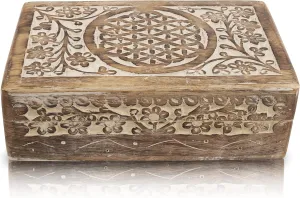 Ideas Handmade Decorative Wooden Jewelry Box Jewelry Organizer Keepsake Box Treasure Chest Trinket Holder boxlike Watch Box Storage Lock Box Housewarming Gift Ideas Men Women (White) Great Birthday Gift 