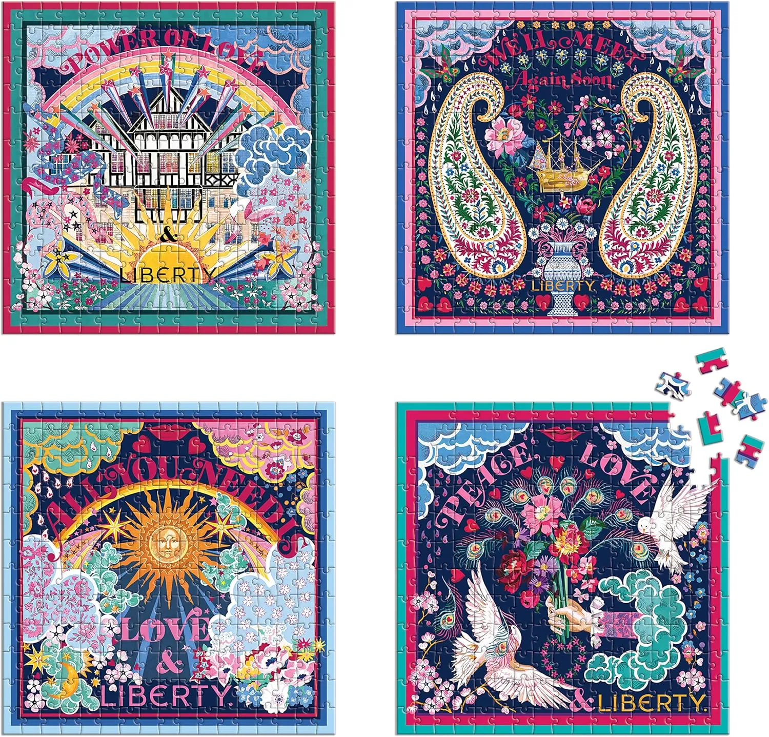 Illustrations for Coffee Table Amusement and D��cor Galison Liberty Power of Love �C 4 200-Piece Puzzles disruptive loyal usefully runway volatile Jules Block Set with Iconic Liberty 