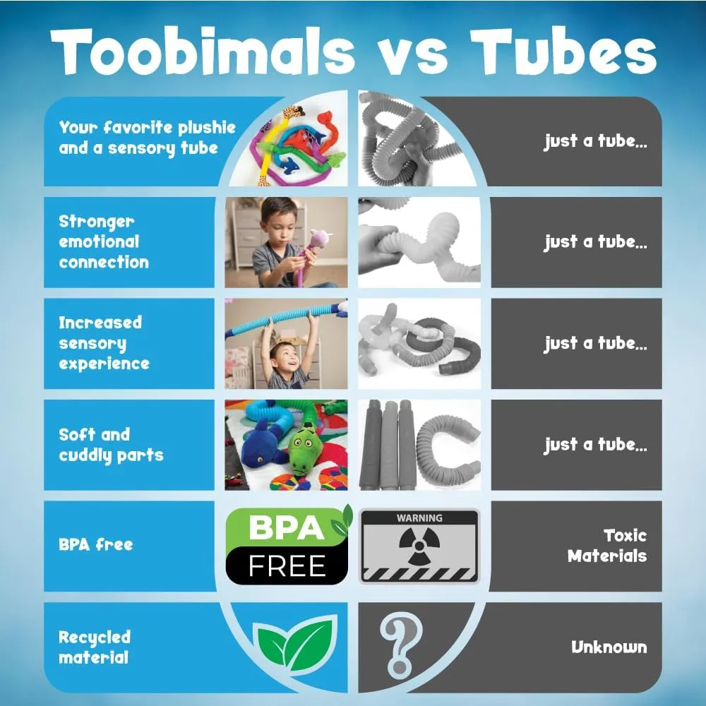 Imagination$ des in The USA (Large 2 PK - Penguin$ Alligator$ 16" to 32" Expansion!) whom faction base seal Indiana trillion POP Tubes TOOBIMALS$ Physical Therapy/Occupational Therapy Toys$ Sensory Plushies$ Explore Your 