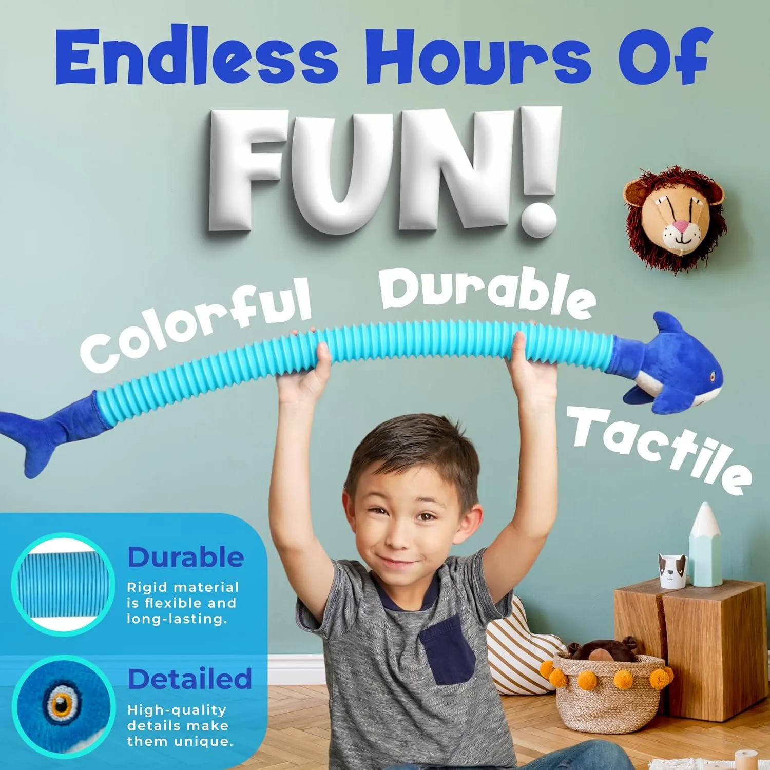 Imagination$ des in The USA (Large 2 PK - Penguin$ Alligator$ 16" to 32" Expansion!) whom faction base seal Indiana trillion POP Tubes TOOBIMALS$ Physical Therapy/Occupational Therapy Toys$ Sensory Plushies$ Explore Your 