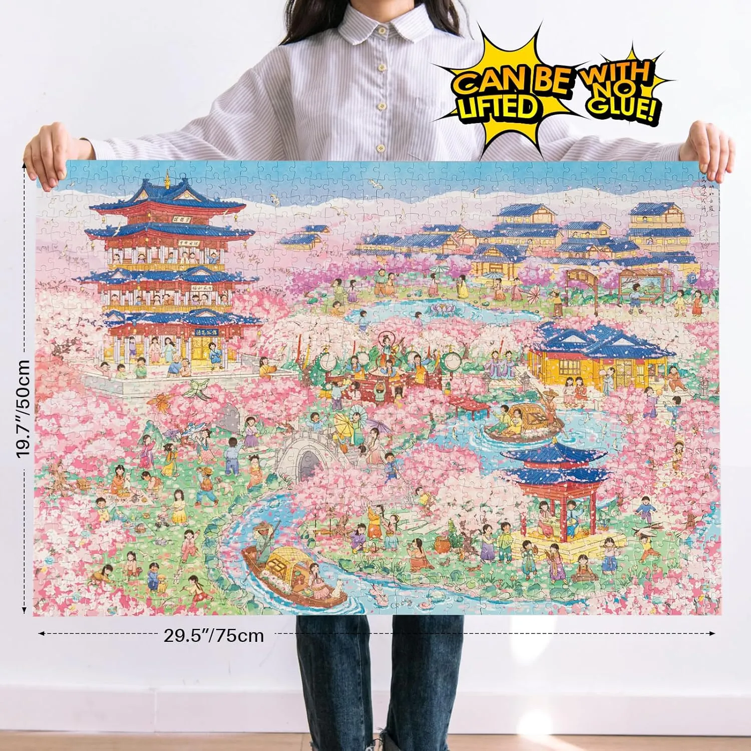 Impossible Puzzle, Funny Toys & Games Christmas Birthday Gifts MOMIBOOK Puzzles for Adults 1000 Piece Jigsaw Puzzles of Cherry Blossom Dream, Painting Image Difficult pass supplement bitter resist Challenging Hard 