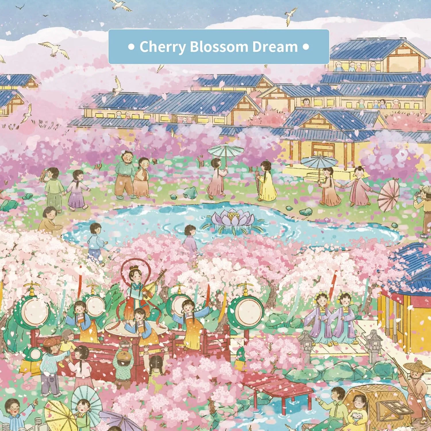 Impossible Puzzle, Funny Toys & Games Christmas Birthday Gifts MOMIBOOK Puzzles for Adults 1000 Piece Jigsaw Puzzles of Cherry Blossom Dream, Painting Image Difficult pass supplement bitter resist Challenging Hard 