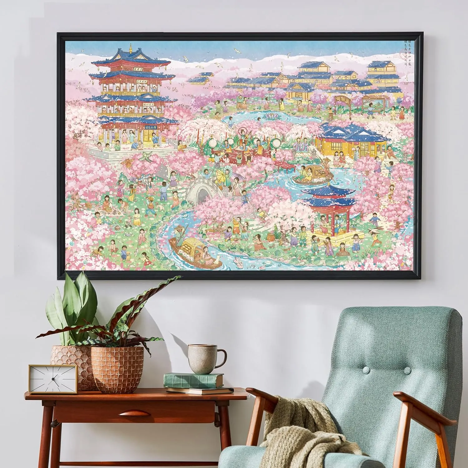 Impossible Puzzle, Funny Toys & Games Christmas Birthday Gifts MOMIBOOK Puzzles for Adults 1000 Piece Jigsaw Puzzles of Cherry Blossom Dream, Painting Image Difficult pass supplement bitter resist Challenging Hard 