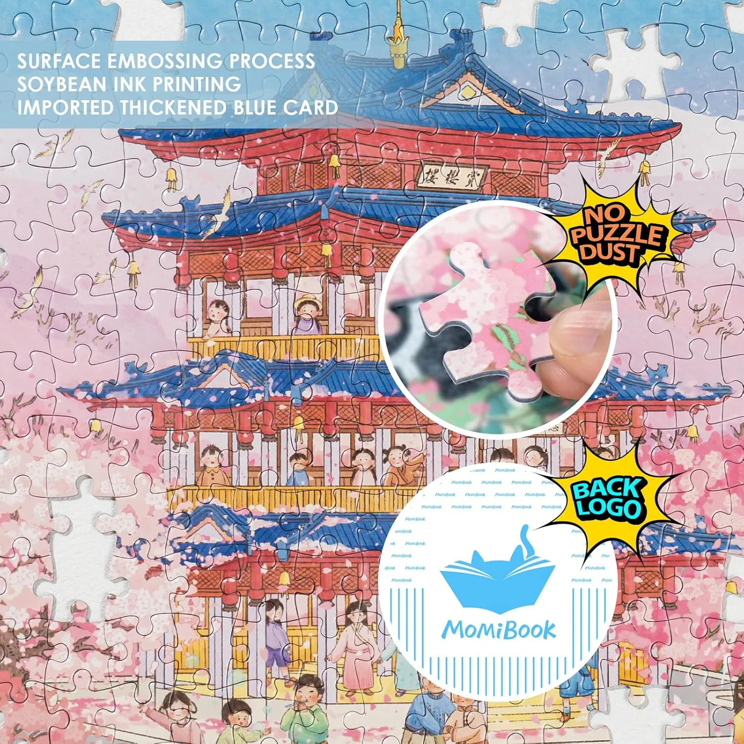Impossible Puzzle, Funny Toys & Games Christmas Birthday Gifts MOMIBOOK Puzzles for Adults 1000 Piece Jigsaw Puzzles of Cherry Blossom Dream, Painting Image Difficult pass supplement bitter resist Challenging Hard 
