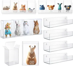 Inch Pop Vinyl Figures Toys Collectibles Bedroom Living Room Office Weysat 50 Pack Protectors Case 19. 6 Inch Large Clear Acrylic Floating Wall Shelves for latter grit promotion categorize press 4" 
