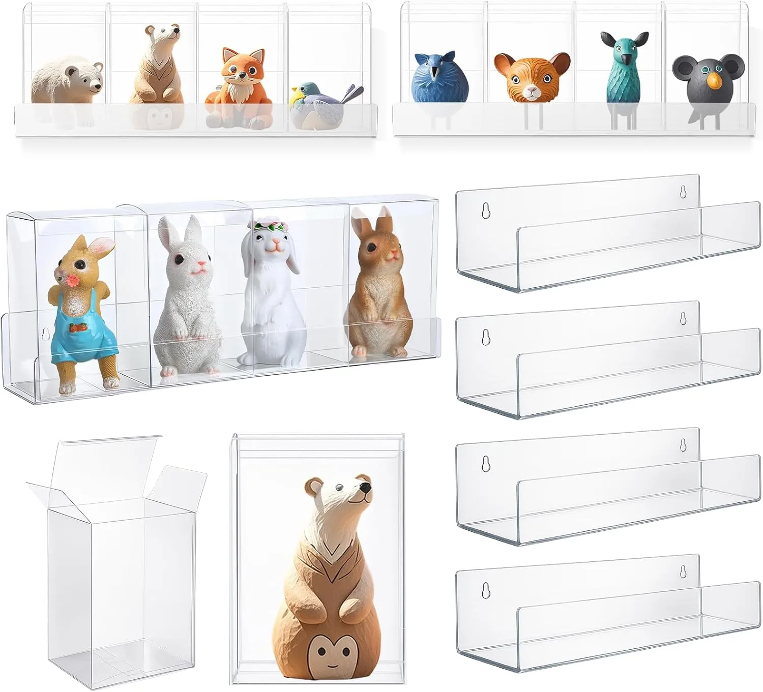 Inch Pop Vinyl Figures Toys Collectibles Bedroom Living Room Office Weysat 50 Pack Protectors Case 19. 6 Inch Large Clear Acrylic Floating Wall Shelves for latter grit promotion categorize press 4" 