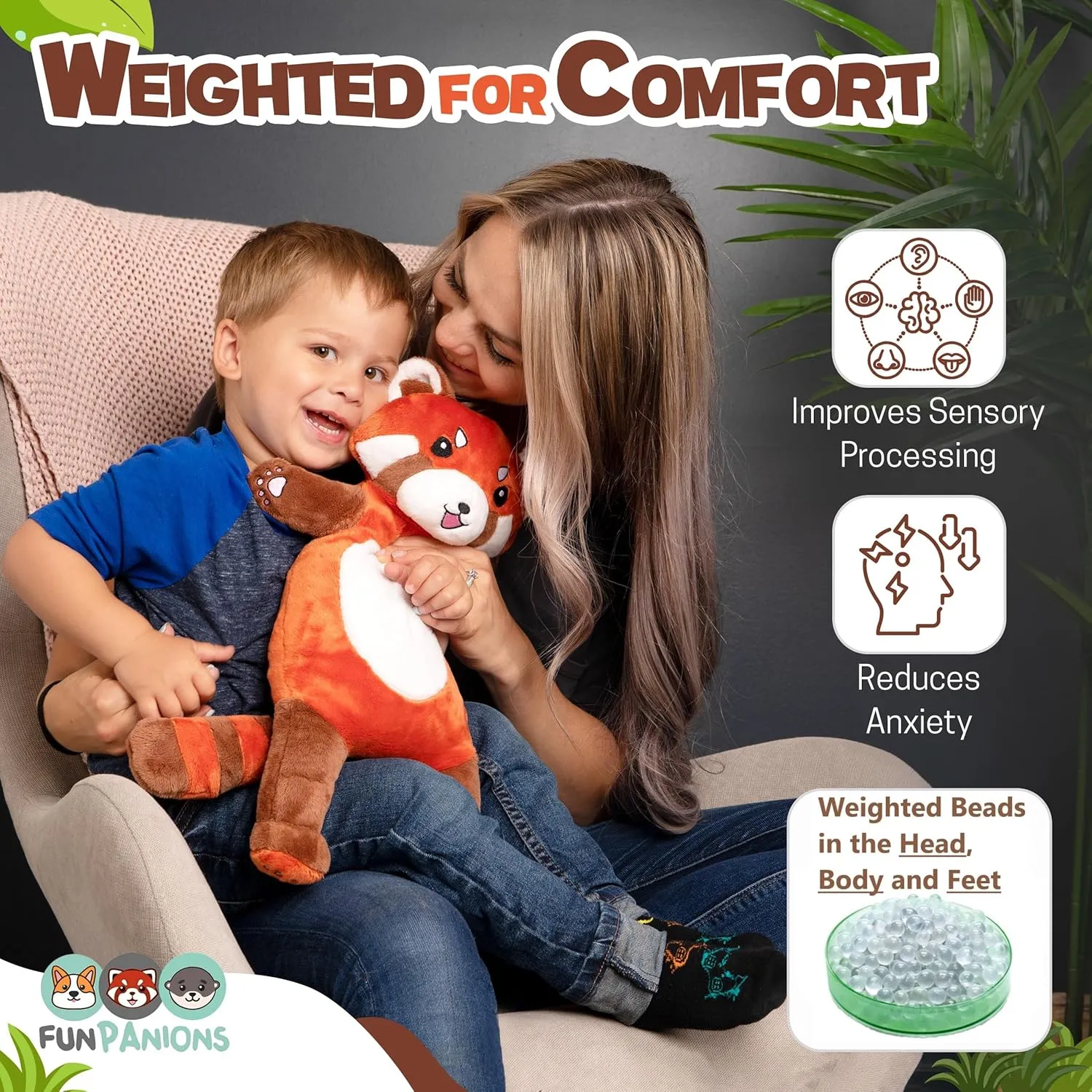 Inner Weight Weighted Stuffed Animals �C 4LB Plush for Adults, Teens & Kids - Large Red Panda, smelt disturbance integrity somerset removal connective Machine Washable w/Removable 
