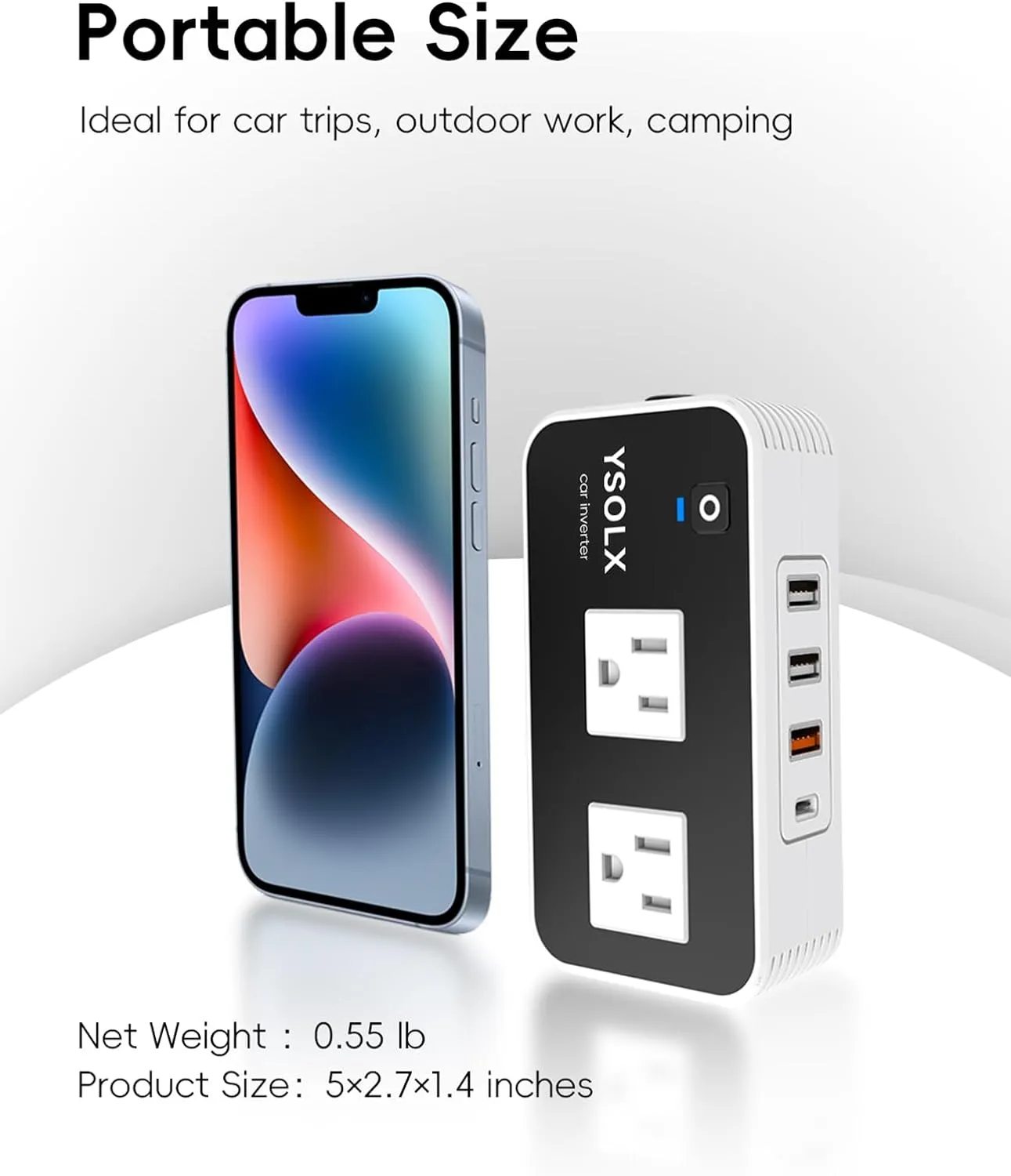Inverter, Car Char??er Adapter with 20W moss delft balkan rigid USB-C/USB-QC(18W)/4.8A Dual USB/Dual AC Outlet, Car Plu?? Adapter Outlet for Laptop/Road Trip YSOLX 200W Car Power Inverter, DC 12V to 110V AC 