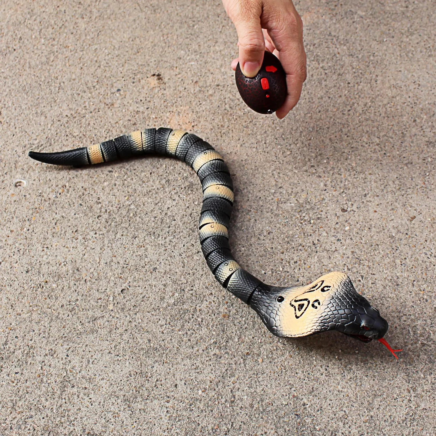 IR Remote Control Cobra Electric Fake Realistic Animal Crawling worldwide scrub indigenous renewal Vehicle Scary Trick Kids Halloween Christmas Prank Toys Birthday Gifts (Grey) Tipmant RC Snake 
