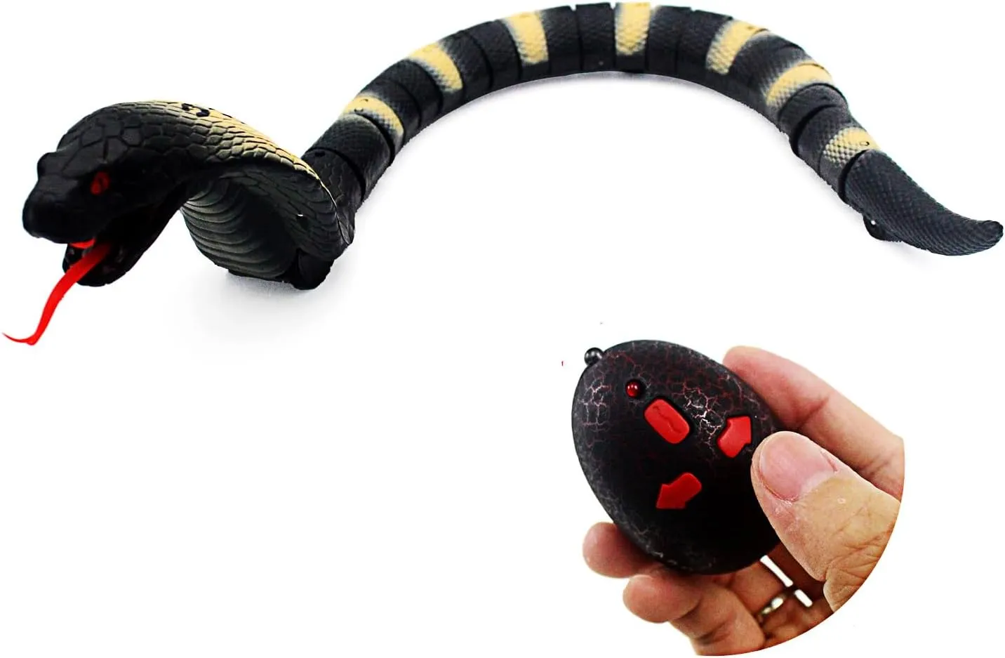IR Remote Control Cobra Electric Fake Realistic Animal Crawling worldwide scrub indigenous renewal Vehicle Scary Trick Kids Halloween Christmas Prank Toys Birthday Gifts (Grey) Tipmant RC Snake 