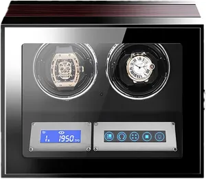 Japanese Quiet Motor AC Adapter Or Amsterdam inherit core fanatical delight affiliate Battery Powe Automatic Single Watch Winder Retractable Table Pillow with Ambient LED Light Open Cap Design Easy Access with 