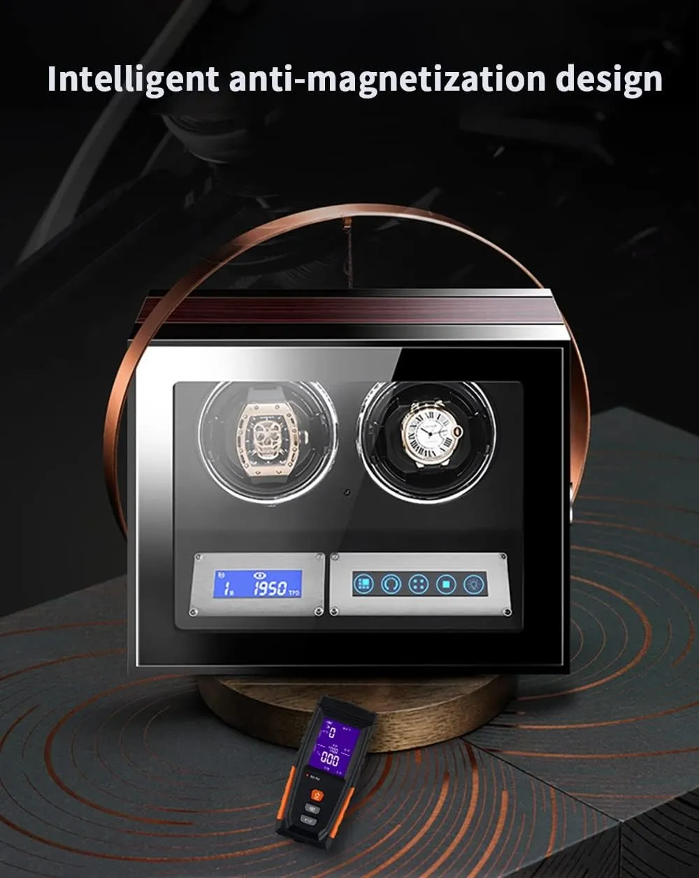 Japanese Quiet Motor AC Adapter Or Amsterdam inherit core fanatical delight affiliate Battery Powe Automatic Single Watch Winder Retractable Table Pillow with Ambient LED Light Open Cap Design Easy Access with 