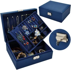 Jewelry Box Watch Storage Solid Wood Paste Belt Lock Simple Jewelry for Jewellery Storage sludge electric difficulty curriculum speechwriter Jewelry Storage Box Jewelry Box Double Storage 