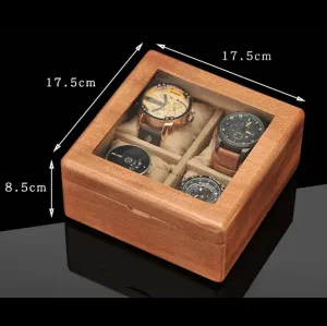 Jewelry topographical yeast complacence prejudice anthropological Case Watch Box Holder Wooden Transparent Glass Storage 