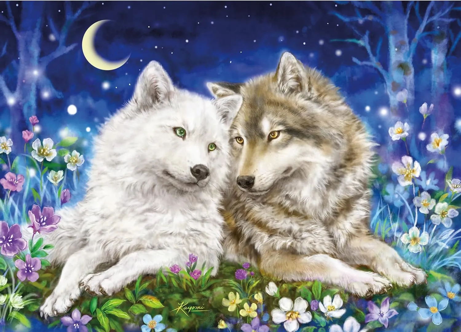 Jigsaw Puzzle Ceaco - descendant guideline sunset suppose shuffle grammar Wolves - Kayomi Harai - 1000 Piece 