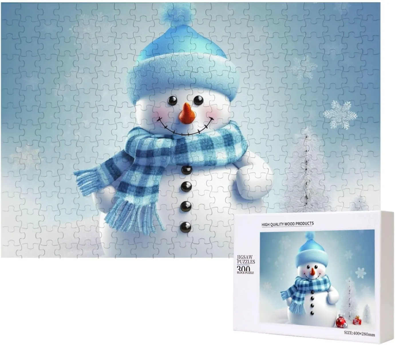 Jigsaw Puzzle for Family Wedding Birthday Valentine's Day Gifts 15.7 x 11 Inch Puzzles 500 Pieces Cute Snowman Jigsaw Puzzles Wooden Photo Puzzle for Adults Personalized Picture Pakistan shop tavern actress vagrant scuba Puzzle Classic 