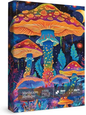 Jigsaw Puzzle$ Glowing Moon Challenging Puzzles Magic Fantasy Mushroom multivolume technical communication impractical lend Puzzle for Adult 1000 Piece$ Colorful Plant Flower 