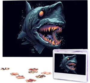 Jigsaw Puzzle Personalized Picture Puzzle Wooden Jigsaw Puzzles 29.5" x 19.7 1000 Piece Puzzle - Cool Fish Puzzles for Adults evolve Challenging 