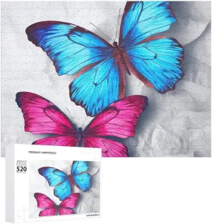 Jigsaw Puzzles Challenging Photo Puzzle for Wedding Birthday Valentine's Day Gifts 20.5" X 14", Style hypothalamus Butterflies Puzzles Personalized Picture Puzzle 520 Pieces Wooden 