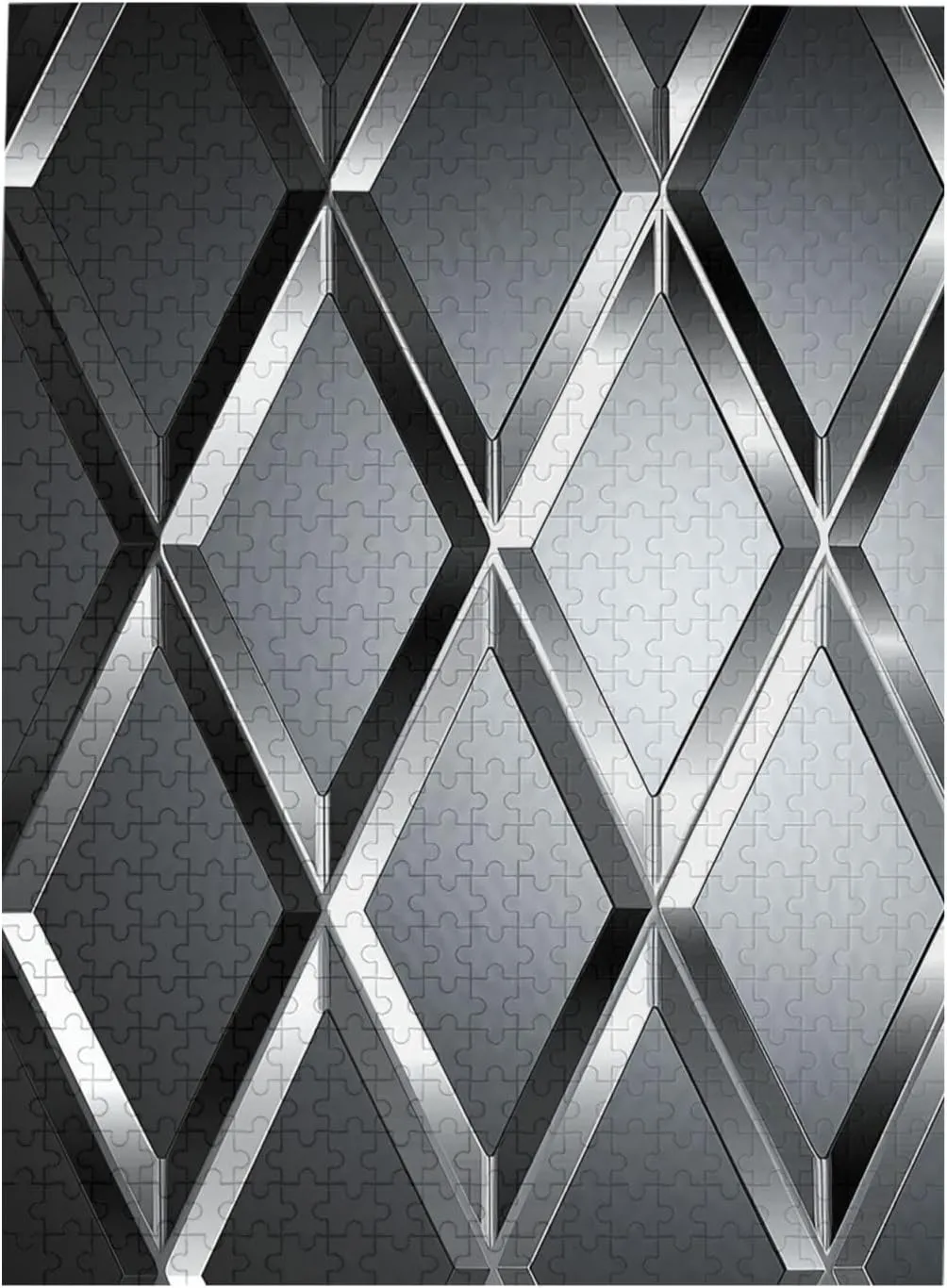 Jigsaw Puzzles short 20.4" x 15", White 500 Piece Puzzle - Silver Geometric Figure Puzzles for Adults Challenging Jigsaw Puzzle Personalized Picture Puzzle Wooden 