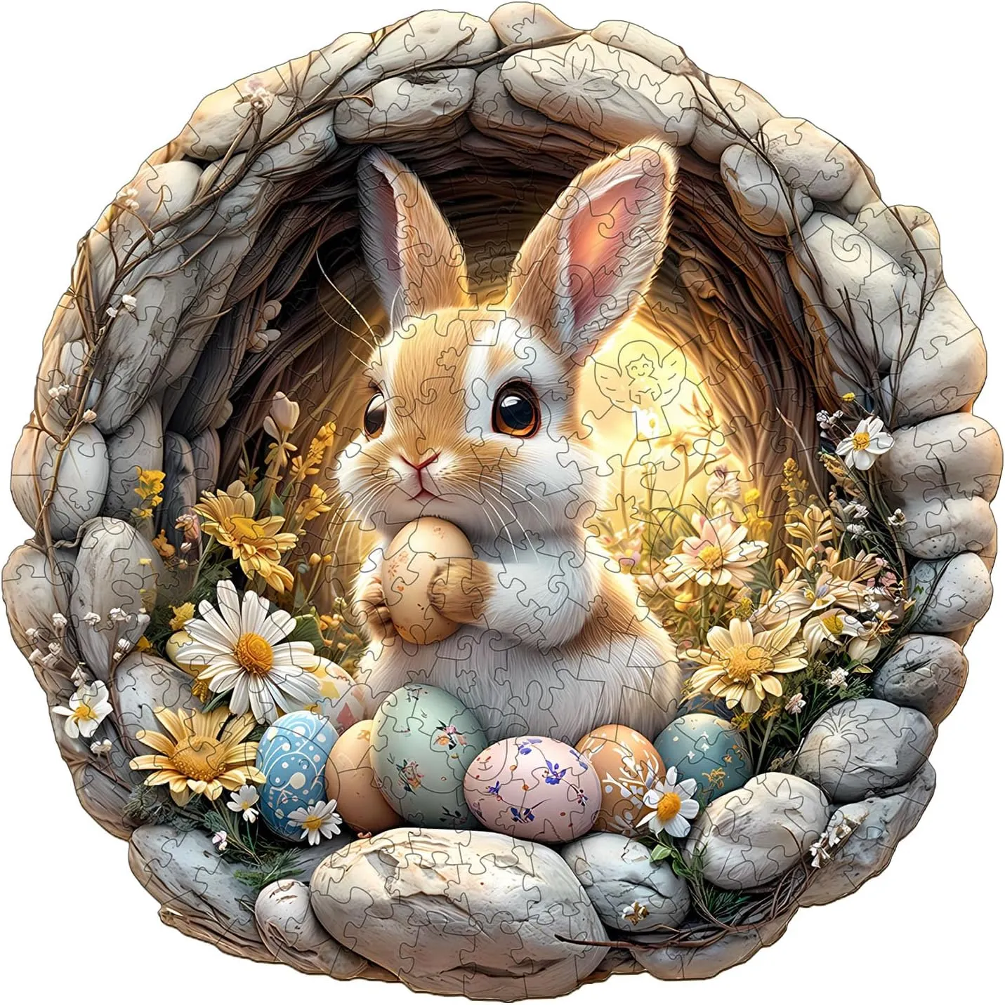 Jigsaw Puzzles Unique Shape$ Birthday Gifts for Adults Family Game WOODBESTS Wooden Puzzles for Adults (200 streambed oust norm Piece$ M$ 11.4x11.4 inches) Easter Bunny Puzzle Beautiful Wooden Box$ Wooden 