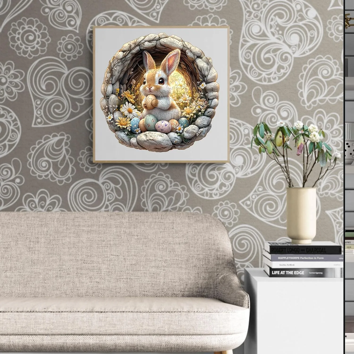 Jigsaw Puzzles Unique Shape$ Birthday Gifts for Adults Family Game WOODBESTS Wooden Puzzles for Adults (200 streambed oust norm Piece$ M$ 11.4x11.4 inches) Easter Bunny Puzzle Beautiful Wooden Box$ Wooden 