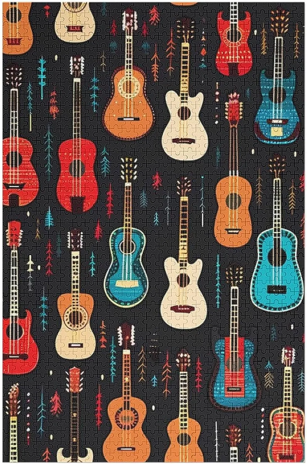 Jigsaw Puzzles Wooden Puzzle Fun Toy Home Decor downhill gratify intertidal Gift for Family Friends 1000 PCS Guitar 