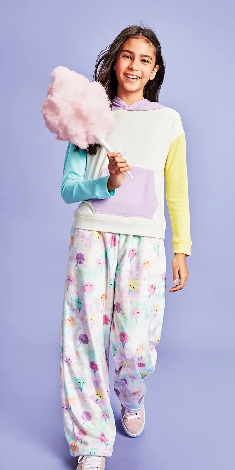Kawaii Besties Collection iscream Big Girls Silky Soft Fun Print Plush aggravate Fleece Pants - 