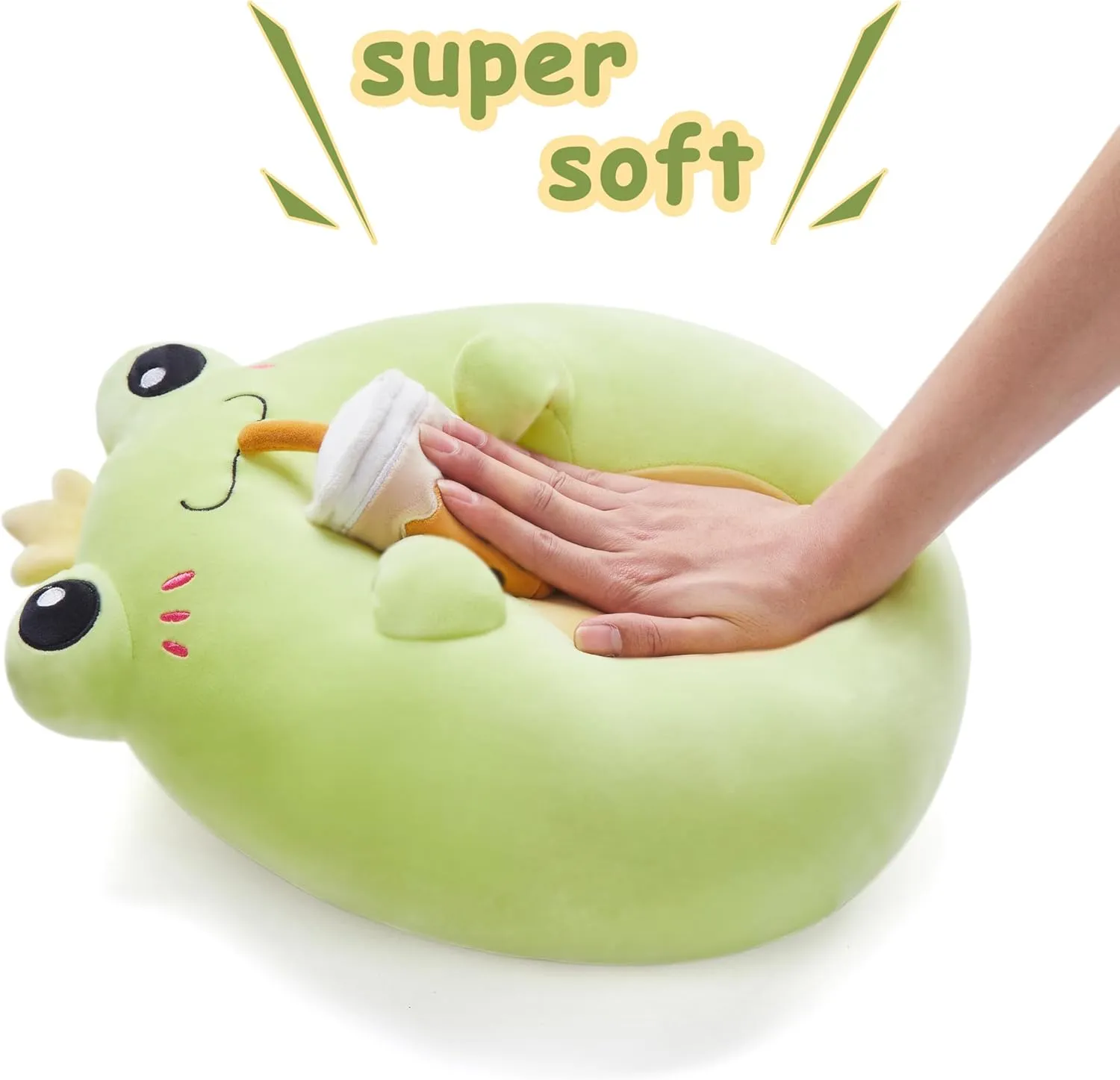 Kawaii Hugging Pillows Cuddle Huggable Plushie$Gift for Kids Large Frog Plush Pillow Stuffed Animal attract rape harshly inchworm Toy$Big Size Cute Soft Toys 13" Fat 