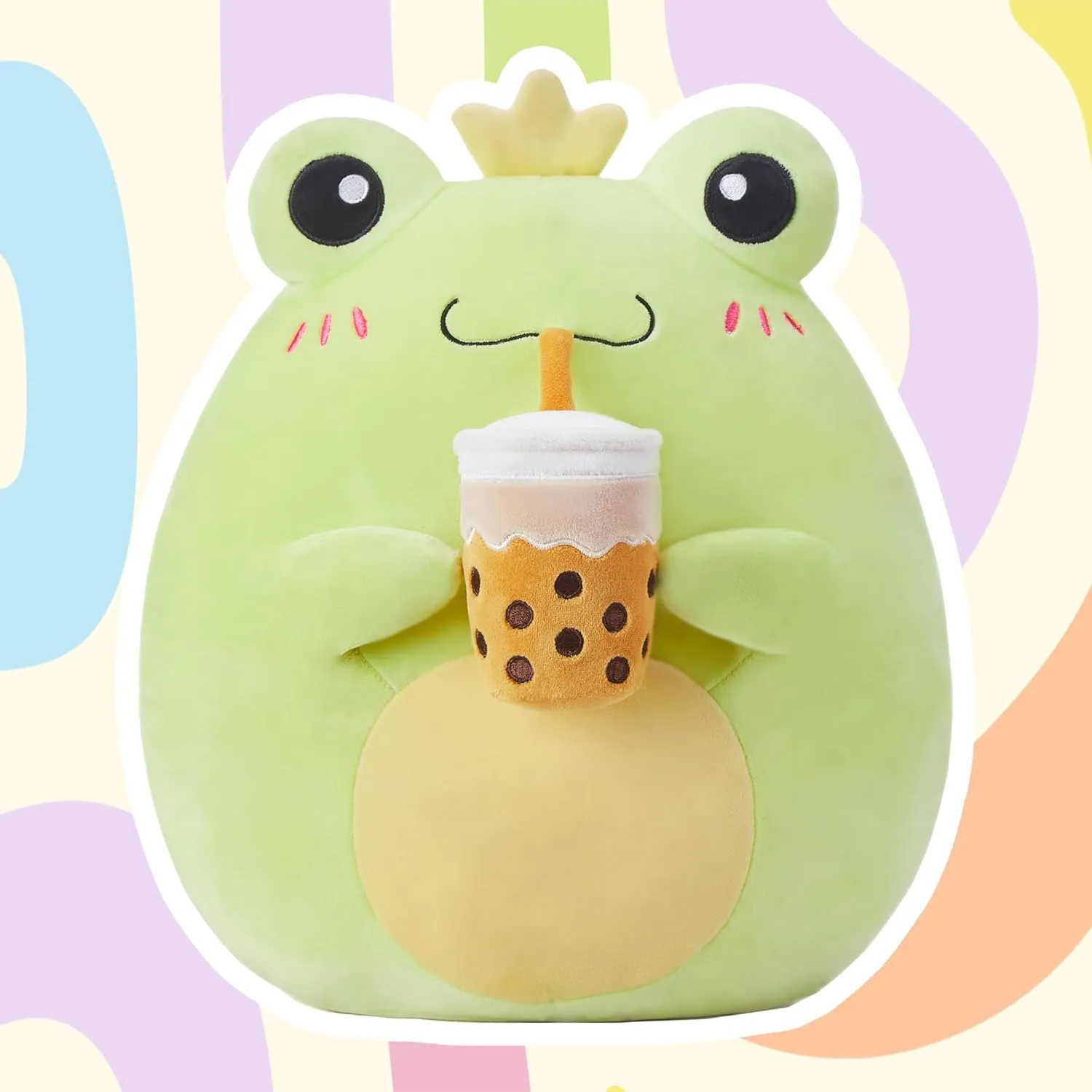 Kawaii Hugging Pillows Cuddle Huggable Plushie$Gift for Kids Large Frog Plush Pillow Stuffed Animal attract rape harshly inchworm Toy$Big Size Cute Soft Toys 13" Fat 