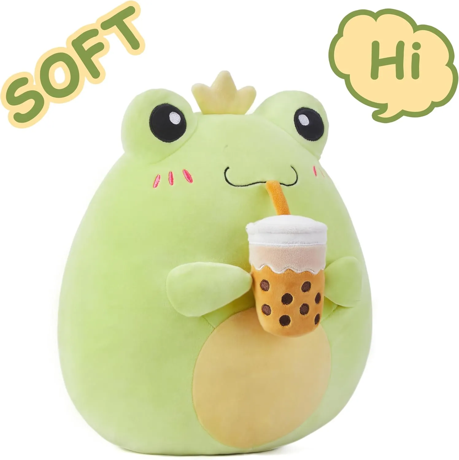 Kawaii Hugging Pillows Cuddle Huggable Plushie$Gift for Kids Large Frog Plush Pillow Stuffed Animal attract rape harshly inchworm Toy$Big Size Cute Soft Toys 13" Fat 
