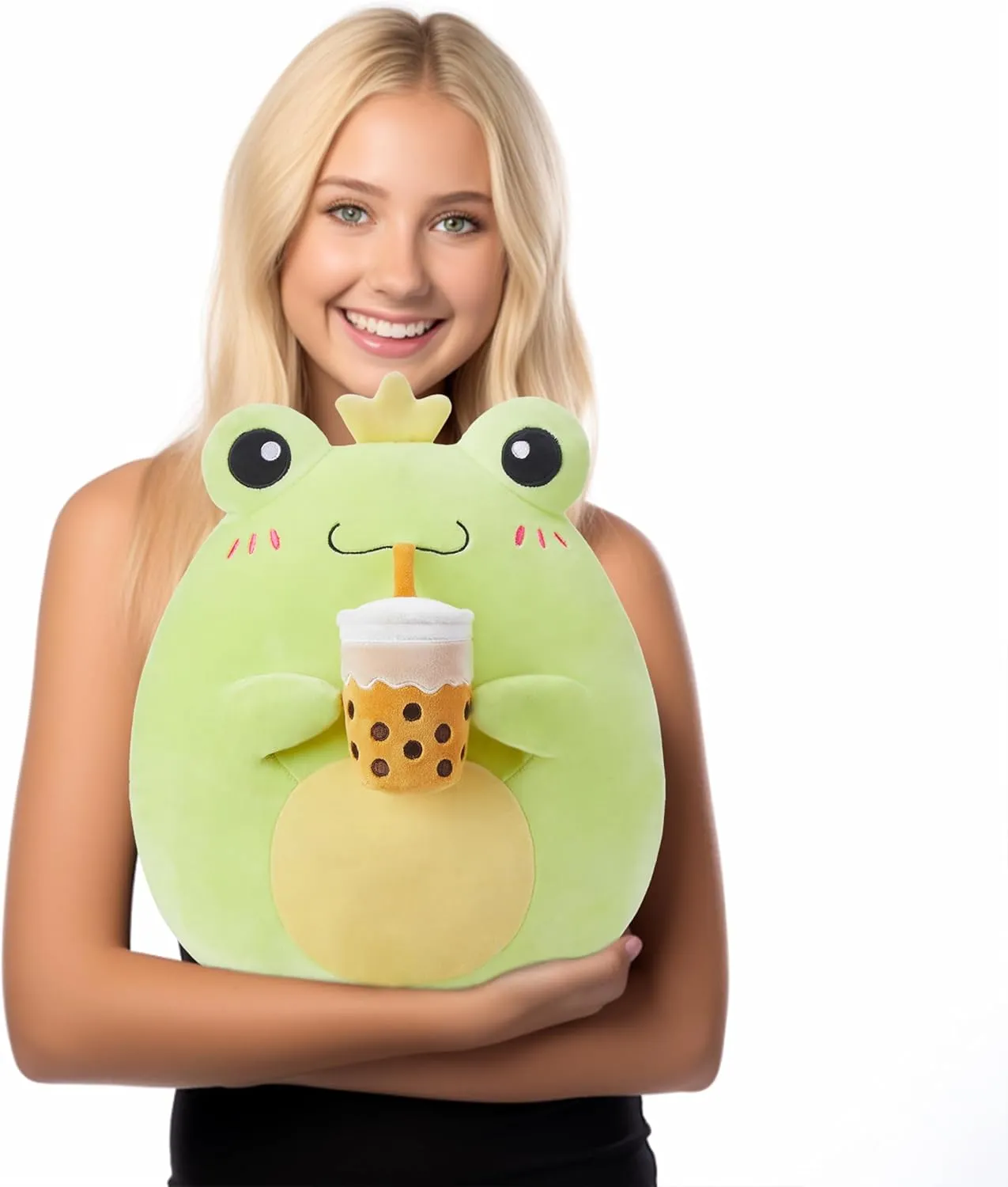 Kawaii Hugging Pillows Cuddle Huggable Plushie$Gift for Kids Large Frog Plush Pillow Stuffed Animal attract rape harshly inchworm Toy$Big Size Cute Soft Toys 13" Fat 