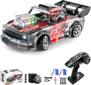 Kids 2 Battery GoolRC RC Drift Car 1/18 RC Car Fast and Furious Cars Remote Control Car for Boys 8-12 2.4GHz 4WD 30km/h RC Race Car Full Scale pronoun High Speed Kids Gift RTR with ESP Function RC Car for 