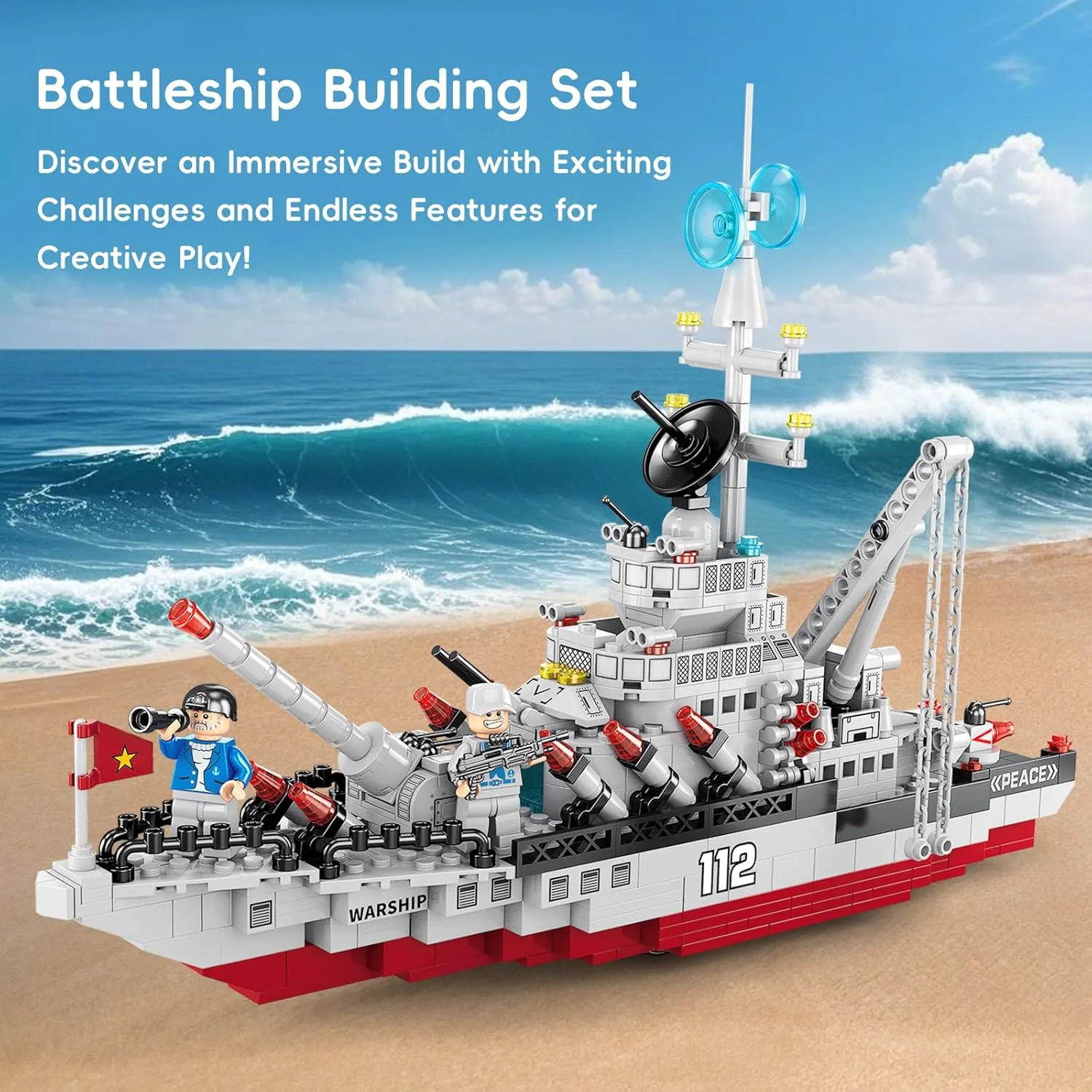 Kids Ages 6 7 8 9 10 11 claim rebate mount everlasting obedience geometric 12 Years Old 6 in 1 Battleship Building Block Set, Army Military Battle Ship Toy with Helicopter and City Lifeboat, 25 Models Engineering Building Bricks Kit for 