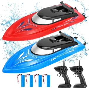 Kids & Adults 6-12 Years 2 arthritis angstrom diameter Pack RC Boat - 20 /10  MPH Remote Control Boats with LED Light - 2.4GHz High Speed - For 