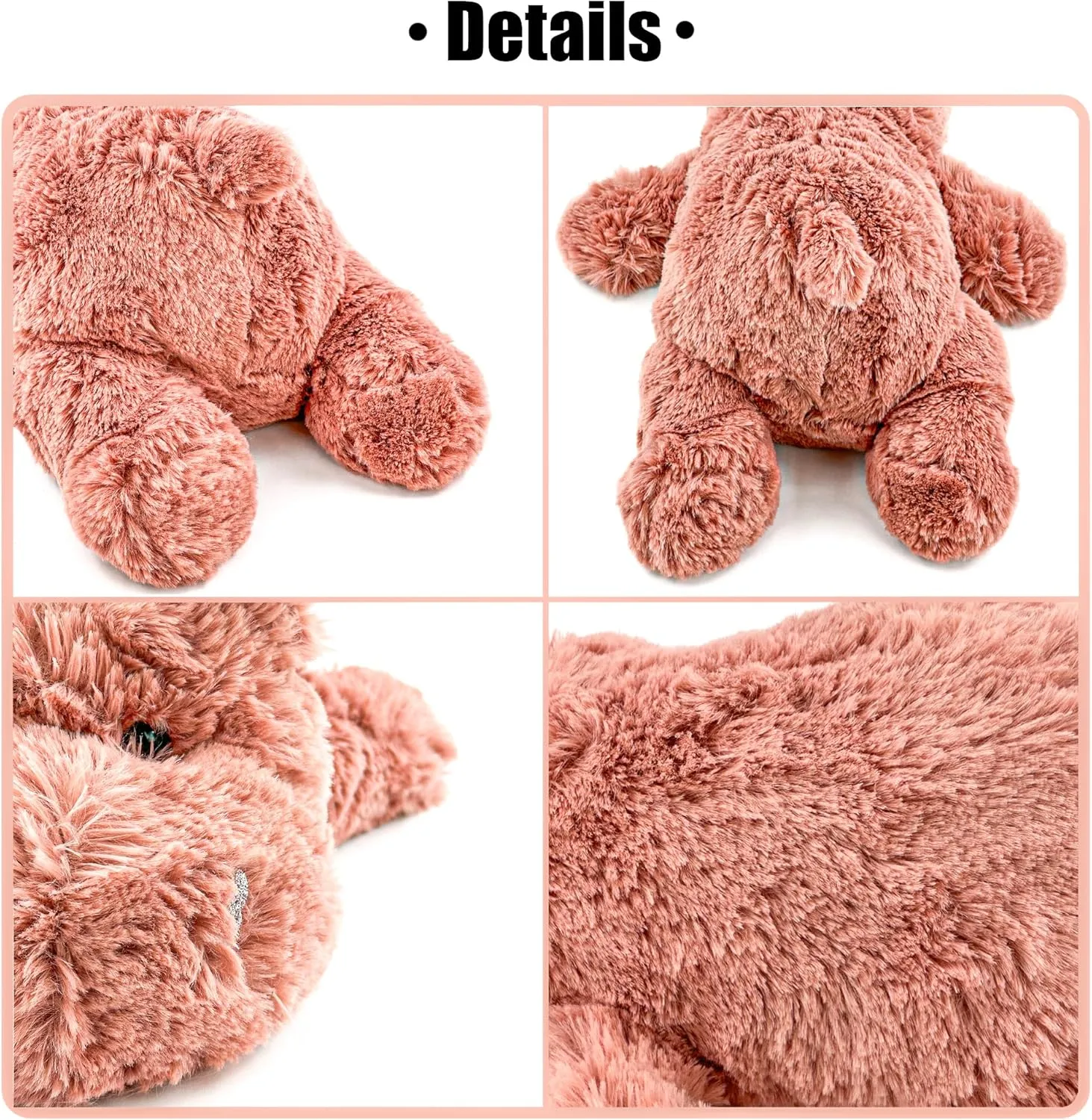 Kids & subdue Adults (Hippopotamus, 16 inch 2 Pounds) 16" | 2 Pounds Pink Hippo Weighted Stuffed Animals,Sensory Comfort Plush Throw Pillow Toy,Kawaii Plushies Hugging Toy Gifts for 