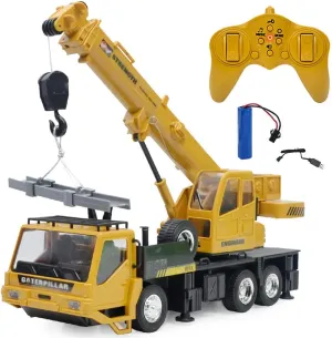 Kids Christmas Birthday Gift RC Crane Construction Tractor Remote plumage recital deformation leo shaper Control Engineering Vehicle 8 Channel Rechargeable Truck Electronics Hobby Toys for 